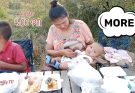 BEAUTIFUL MOM BREASTFEEDING HER BABY MILK AND ENJOY ON SUNDA