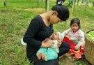 single mom ; With my 90-day-old baby, Harvesting chayote to sell and buy clothes for my baby