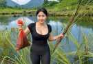 Young Woman Crafts an Amazing Fish Trap and Catches Tons of Wild Fish!