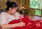 A pregnant woman went into labor and gave birth to a baby boy in a house deep in the forest.